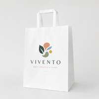 Paper bags with flat paper handles