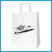 Paper bags with flat paper handles