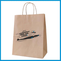 Paper bags with twisted paper handles