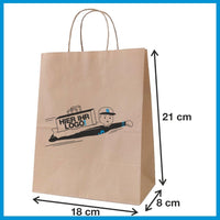 Paper bags with twisted paper handles