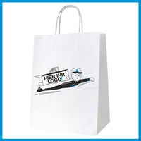 Paper bags with twisted paper handles