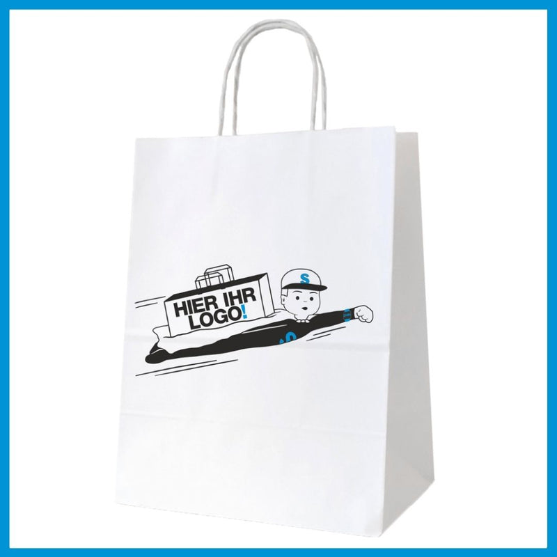 Paper bags with twisted paper handles