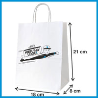 Paper bags with twisted paper handles