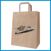 Paper bags with flat paper handles